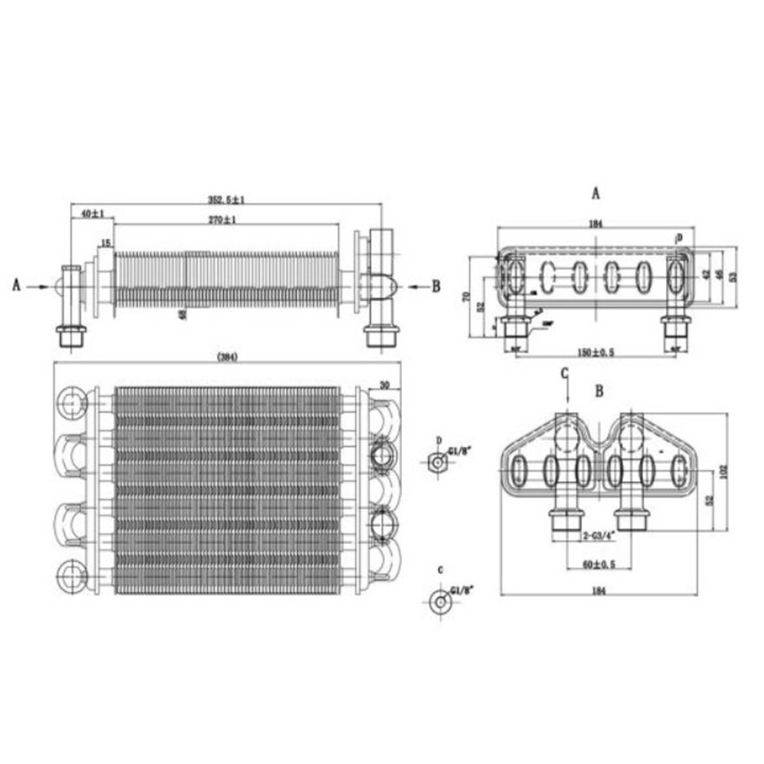 Arıston Microtec Kombi Ana Eşanjör L270mm (EX ARHE11) 11288341600